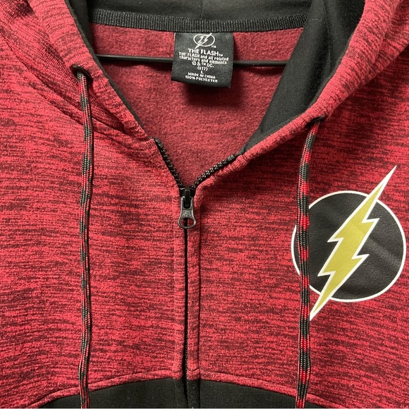 ⚡️”The Flash” Hooded 100% Polyester Two Side Open Pocket Zipper Jacket! - Picture 6 of 6